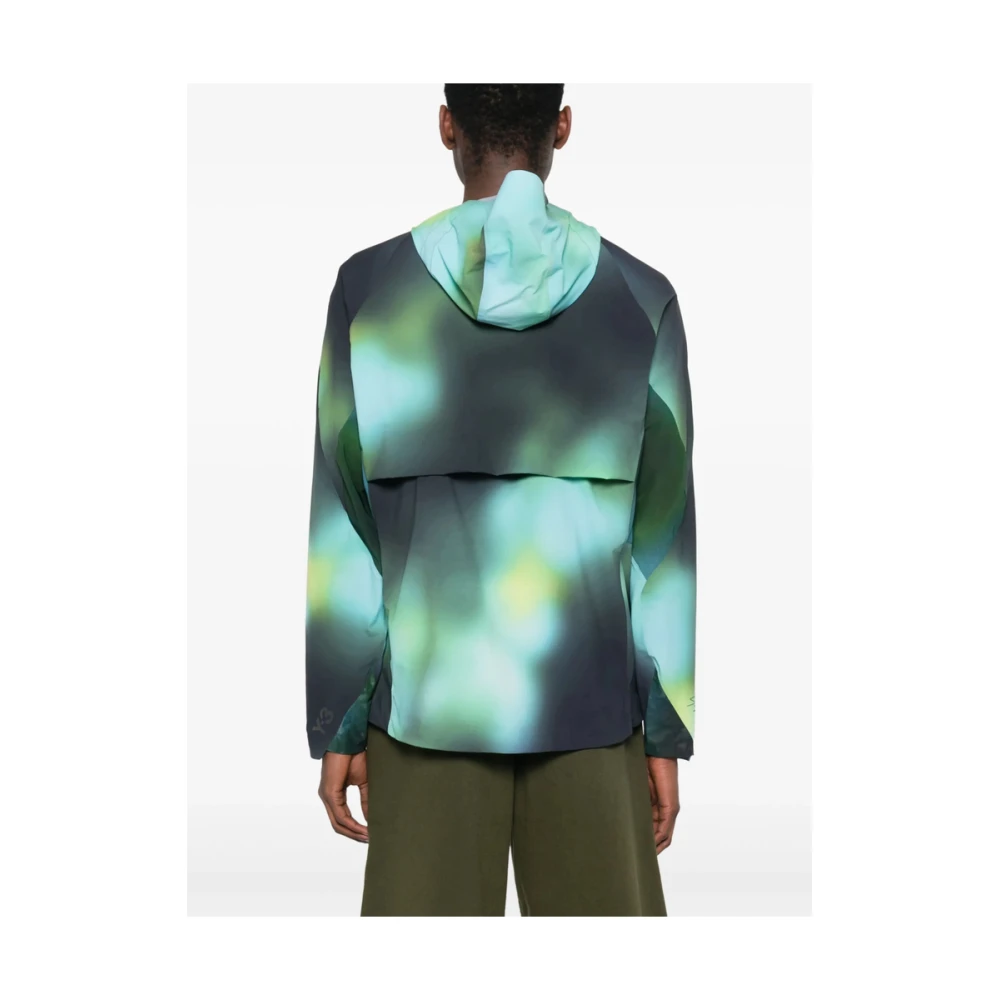 Y-3 Turquoise Blauw-Groene Hoodie Tule Multicolor Heren