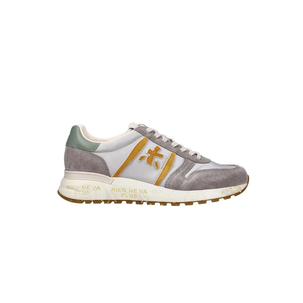 Premiata Men's Gray Sneakers, 7 Uk, Soft Suede And Nylon Trainers