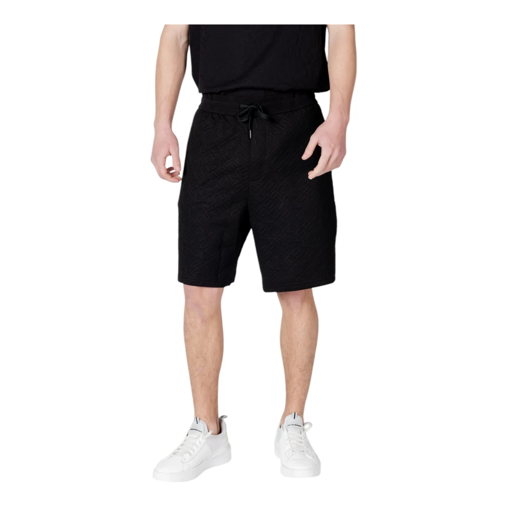 Armani Exchange Men's Black Casual Shorts,, Lace-Up Shorts For Small