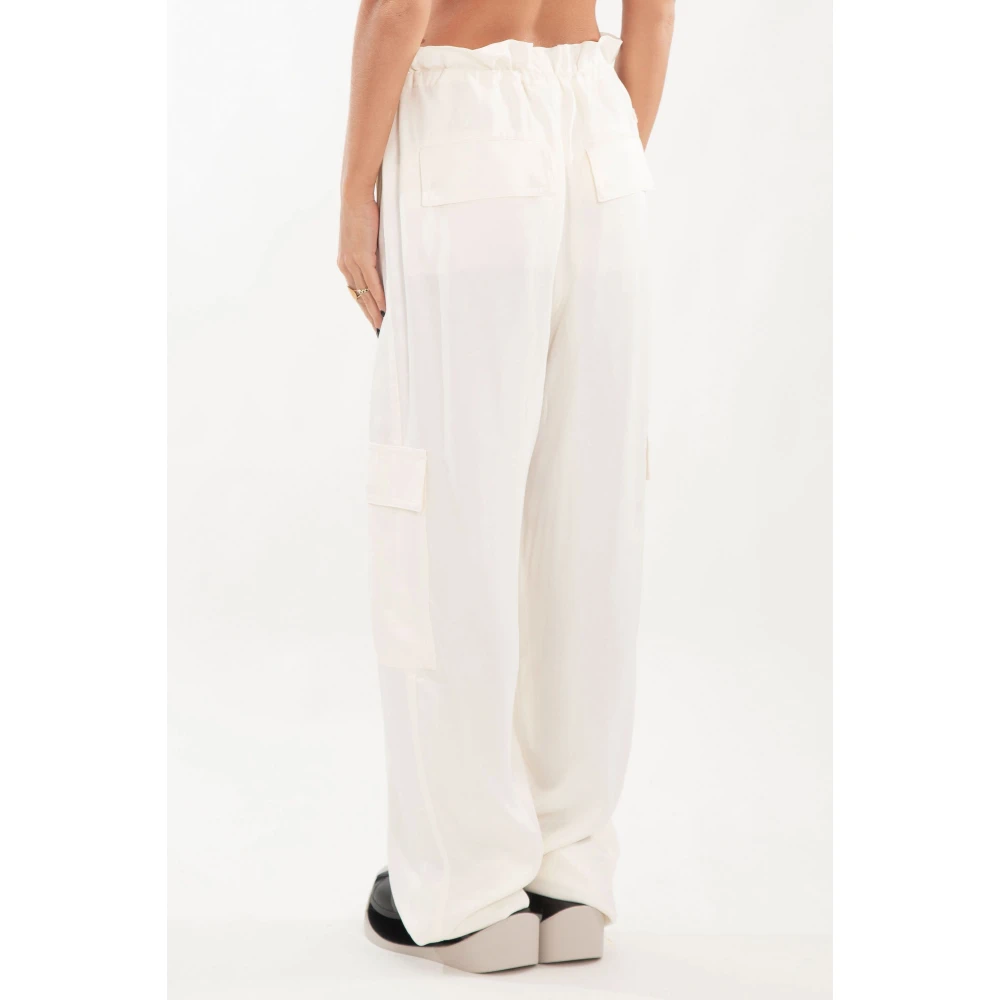 Lacoste Stijlvolle Rayon Cargo Broek White Dames