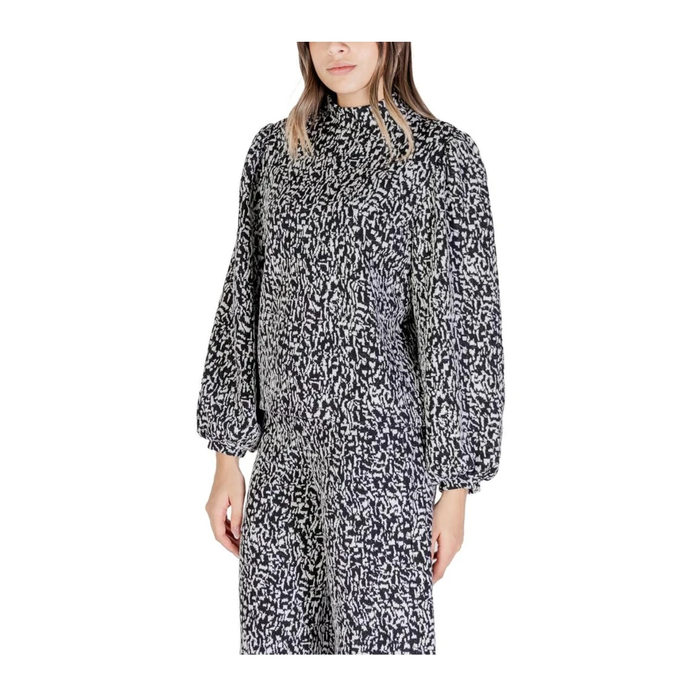 Ichi Zwarte polyesterblend trui voor vrouwen Black Dames