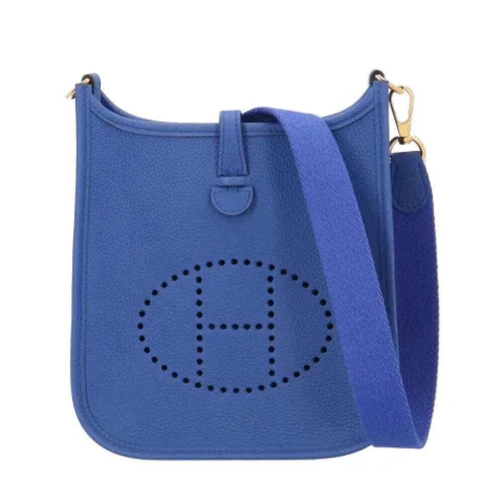 Hermès Vintage Pre-owned Leather crossbody-bags Blue Dames
