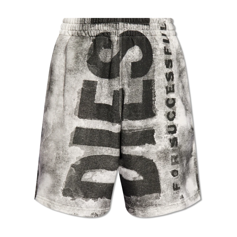 Diesel P-Bisc shorts met logo Gray Heren