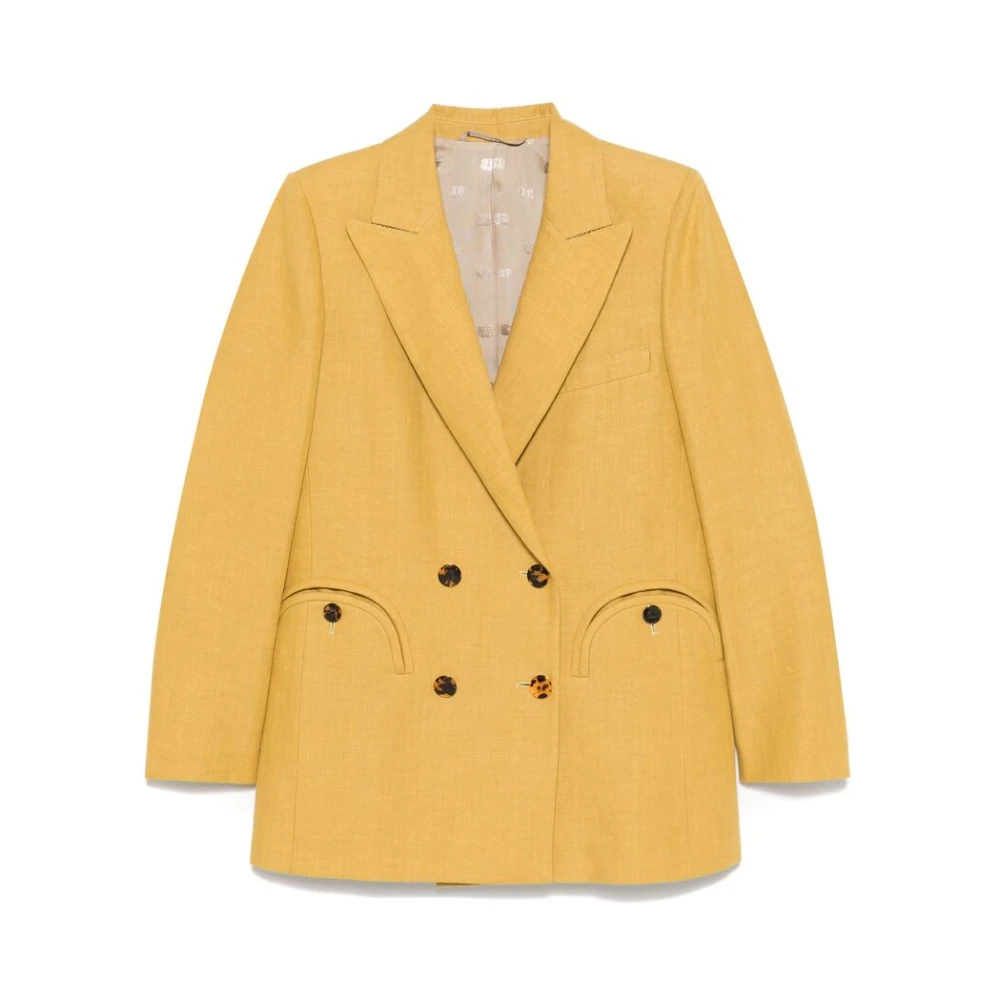 Blazé Milano Mosterdgeel Dubbel-Borst Jas Yellow Dames