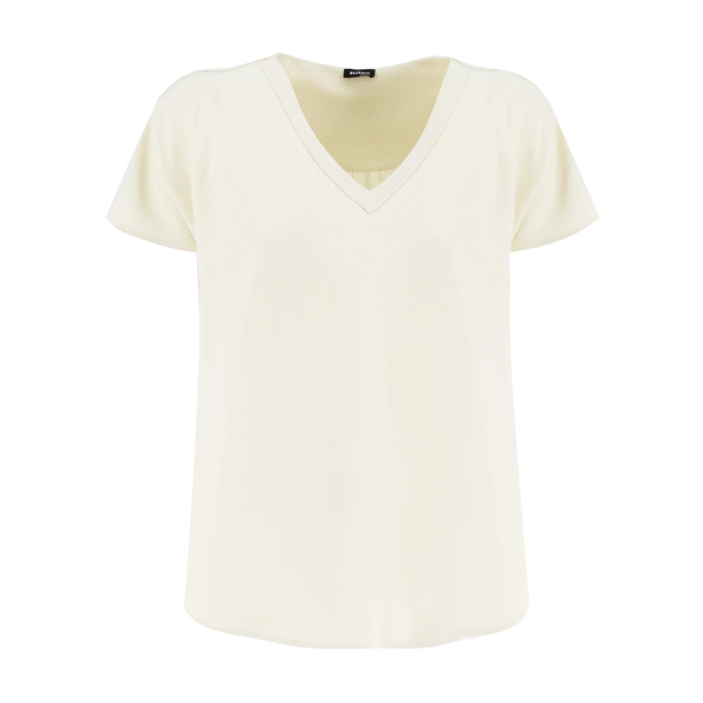 Kiton Silke V-ringad skräddarsydd T-shirt Beige, Dam