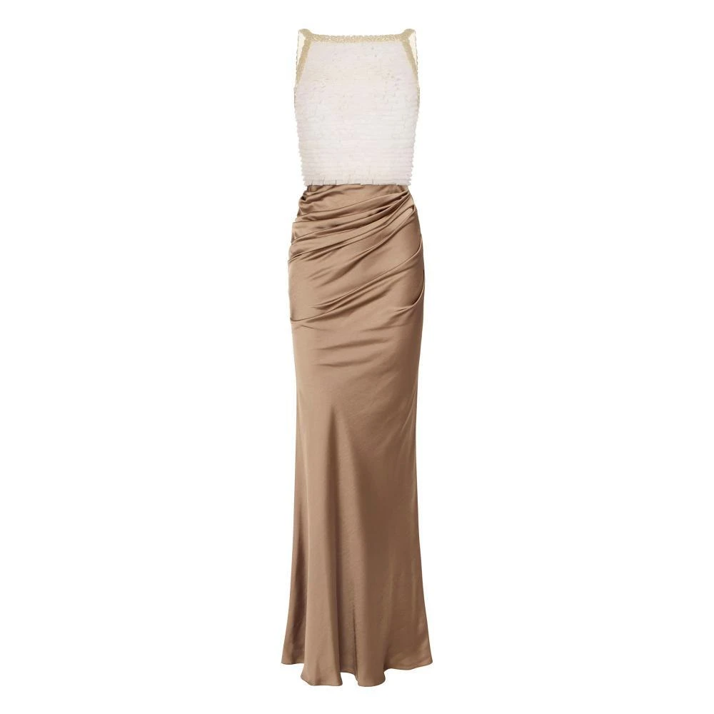 Elisabetta Franchi Beige Gowns, Female, Xl, Red Carpet Dress