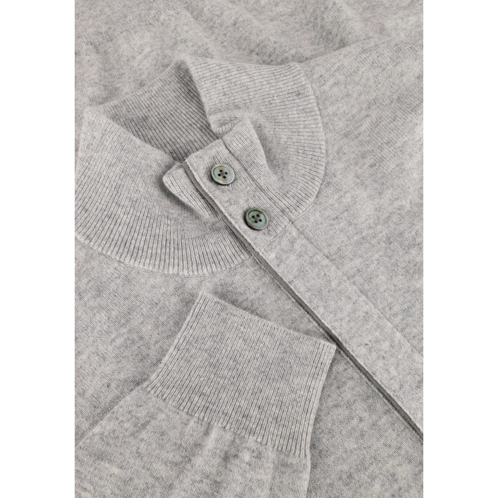 Profuomo Casual Half Zip Button Pullover Sweater Brown Heren