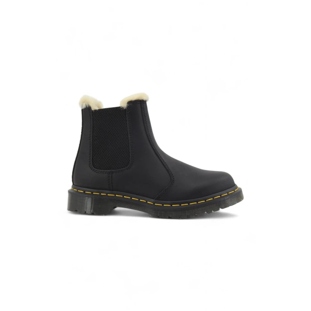 Dr. Martens Stivaletti Chelsea Di Pelle Con Rivestimento Pelliccia 2976 Leonore Scarpe Nero Donna Taglia 36 - Immagine 4