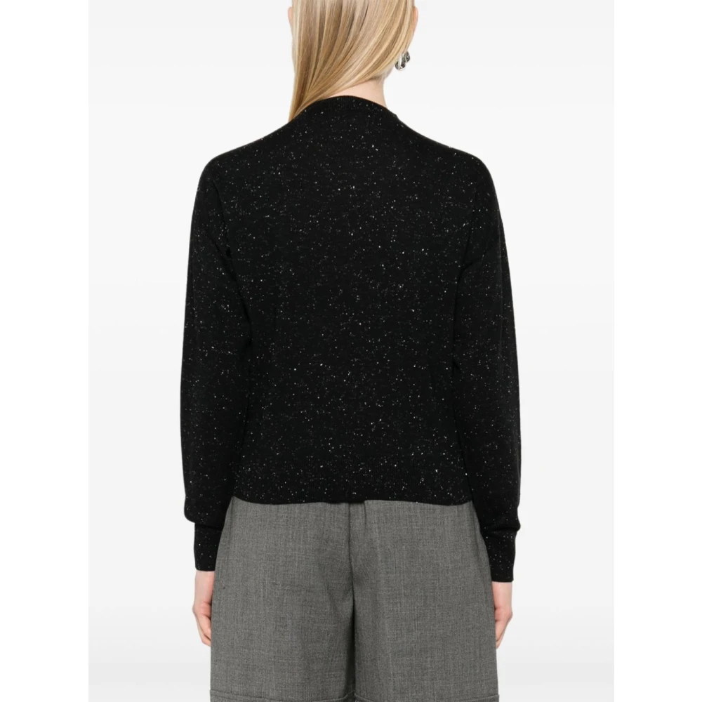 PESERICO Stijlvolle Gebreide Top Black Dames