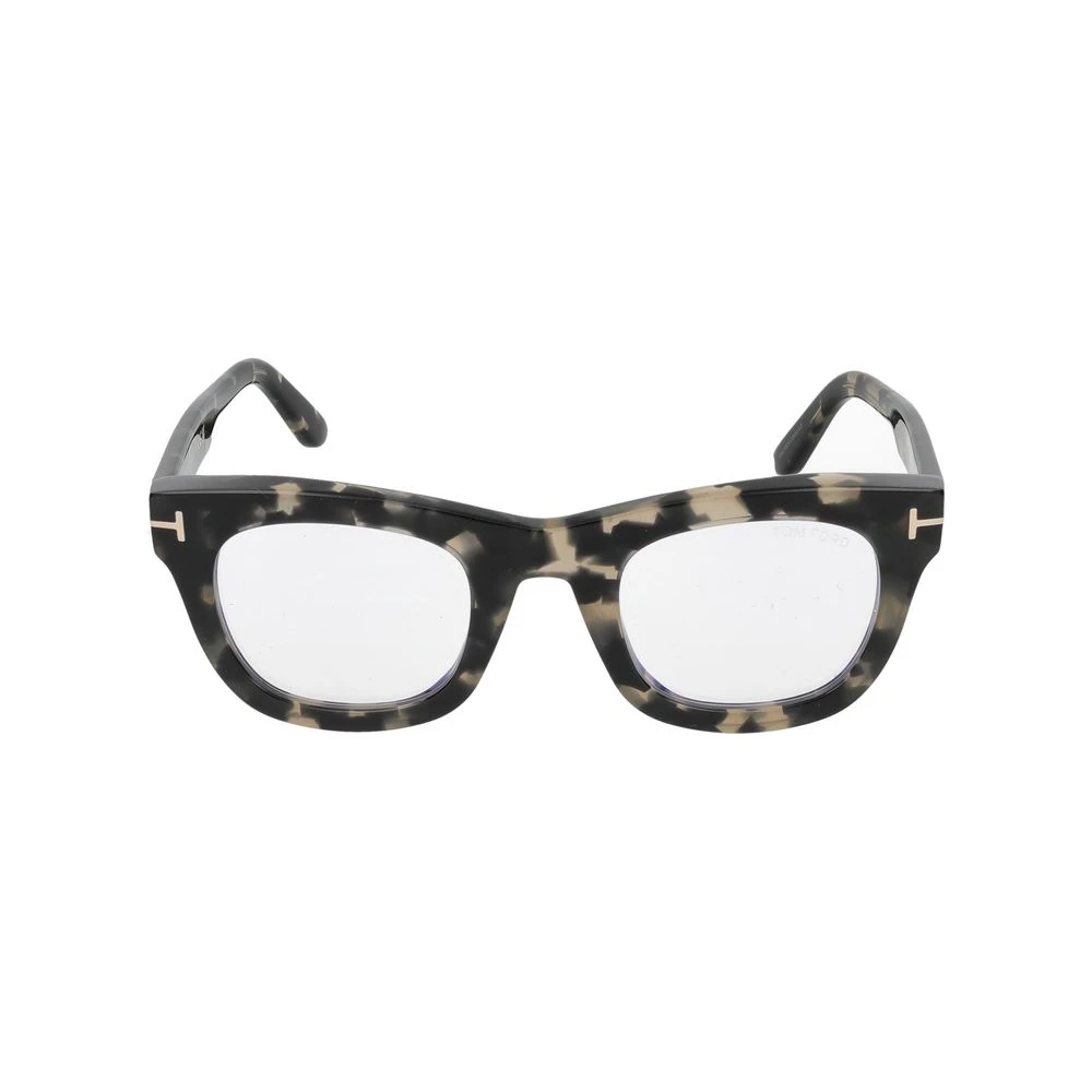 Tom Ford Unisex Black Glasses, 48 Mm, Blue Block Soft Squared Opticals