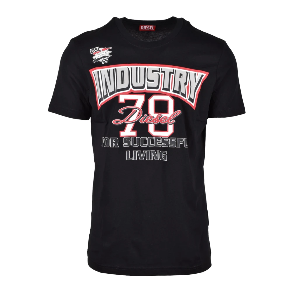 Diesel Katoenen T-shirt Black Heren
