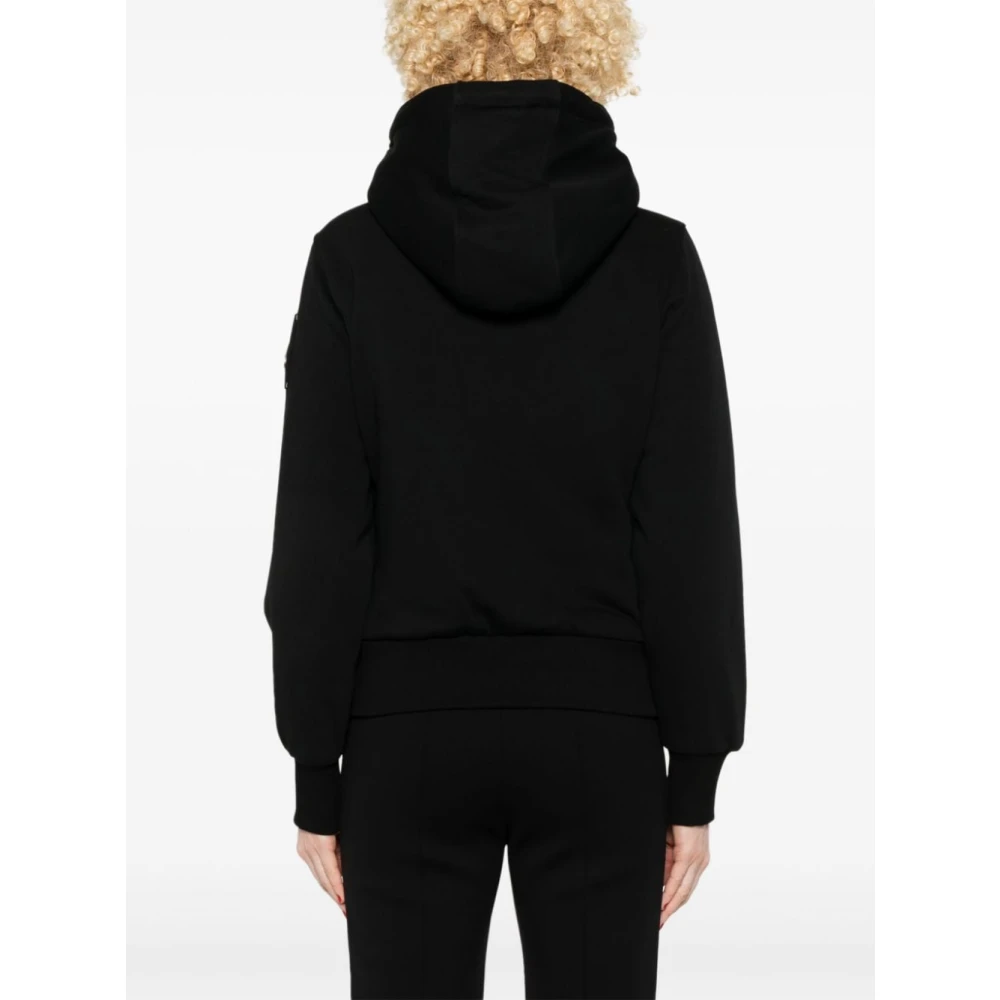 Moose Knuckles Zwarte Katoenen Jas met Nepbont Afwerking Black Dames