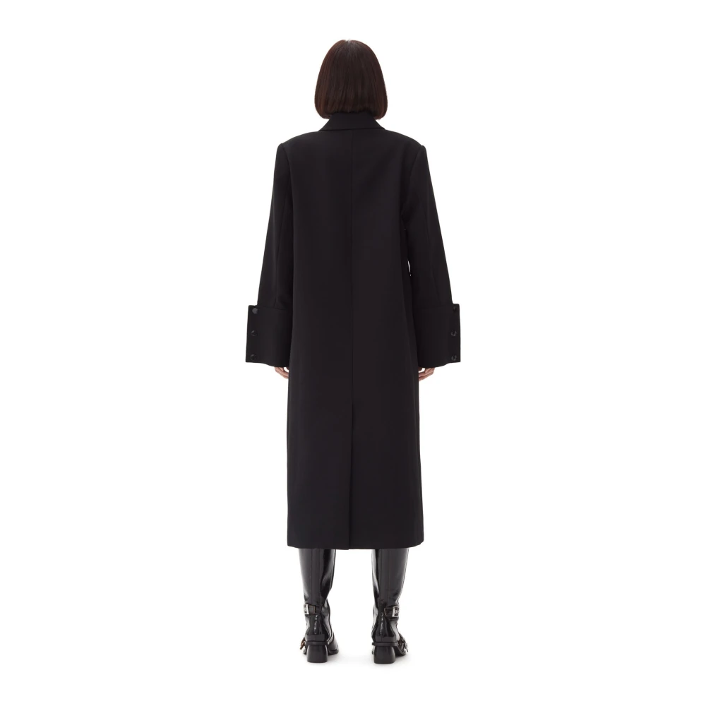 Ganni Bonded Crepe Jas Black Dames