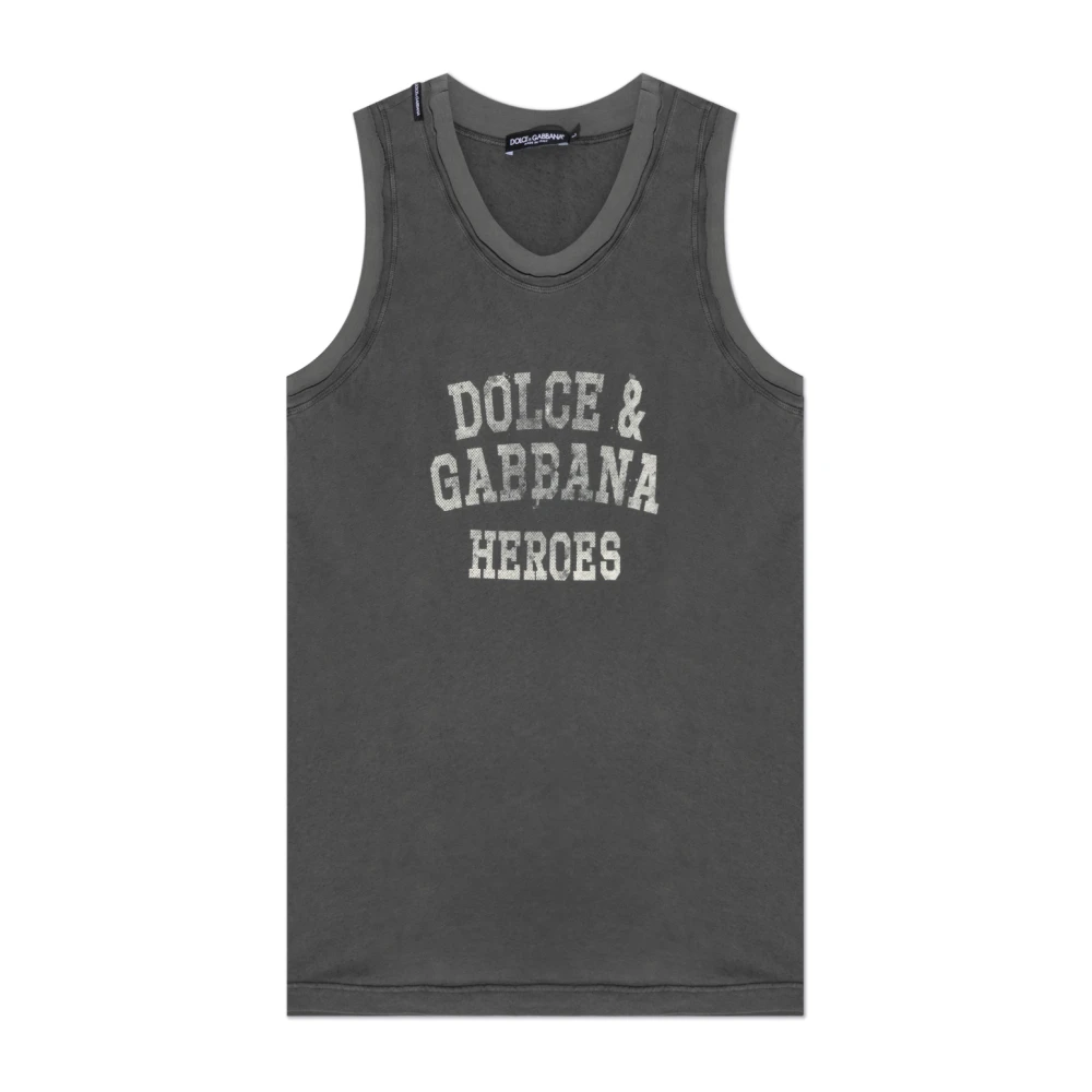 Dolce & Gabbana Mouwloos T-shirt Gray Heren