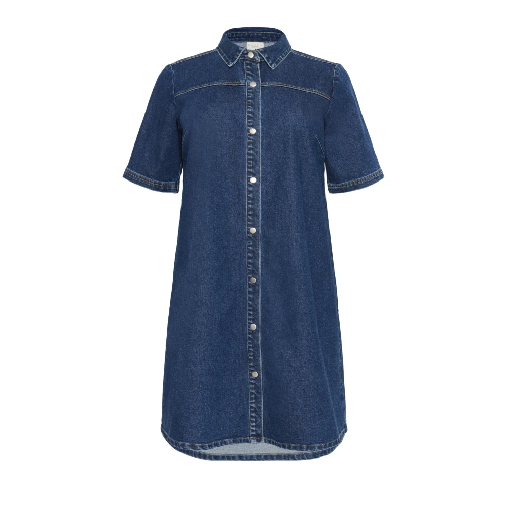 Kaffe Curve Women's Blue Denim Dress With ½ Sleeves - Shirt Dresses - 6XL - Dresses