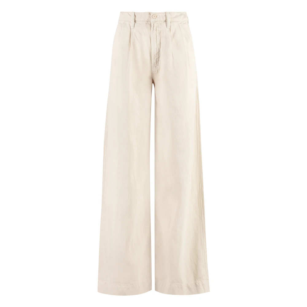 Mother Pouty Prep Hoge Taille Broek Beige Dames