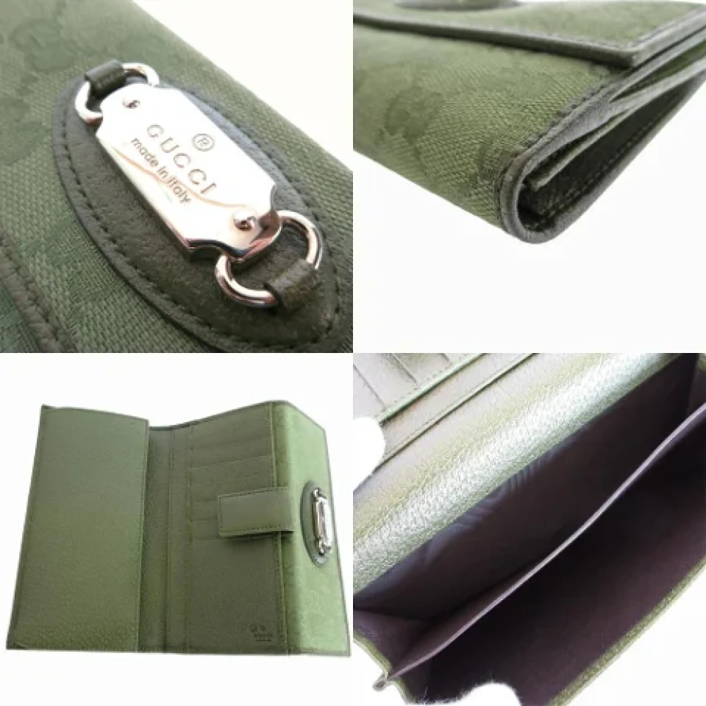 Gucci Vintage Pre-owned Canvas wallets Green Dames