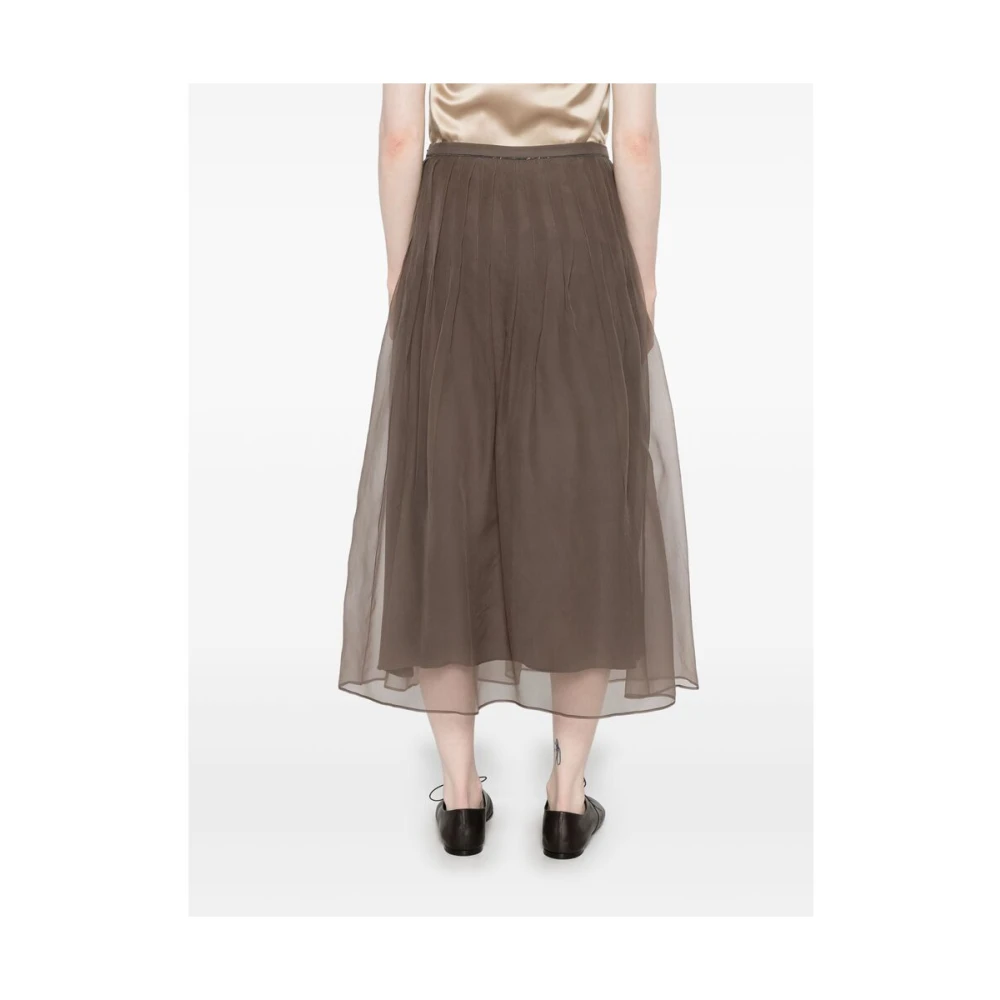BRUNELLO CUCINELLI Olijfbruine Monili Ketting Rok Brown Dames