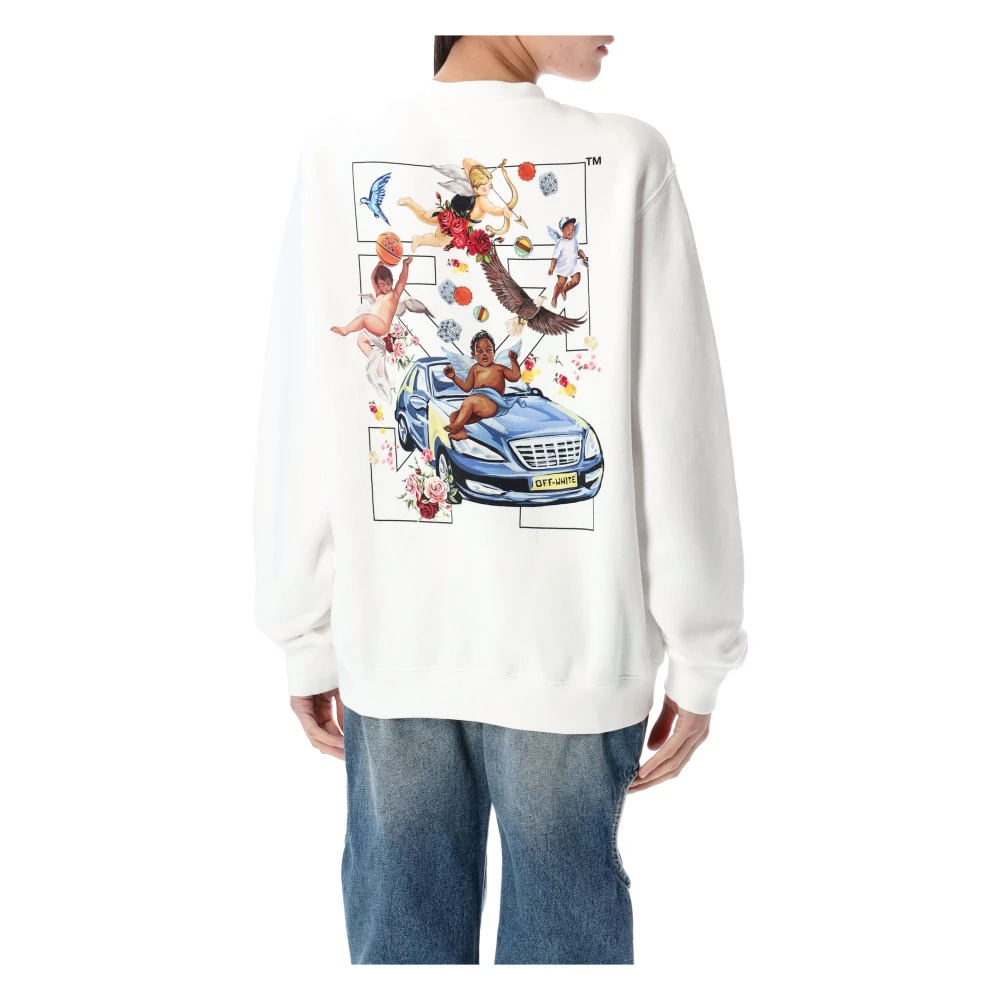 Off White Pijl Crew Neck Sweater White Dames