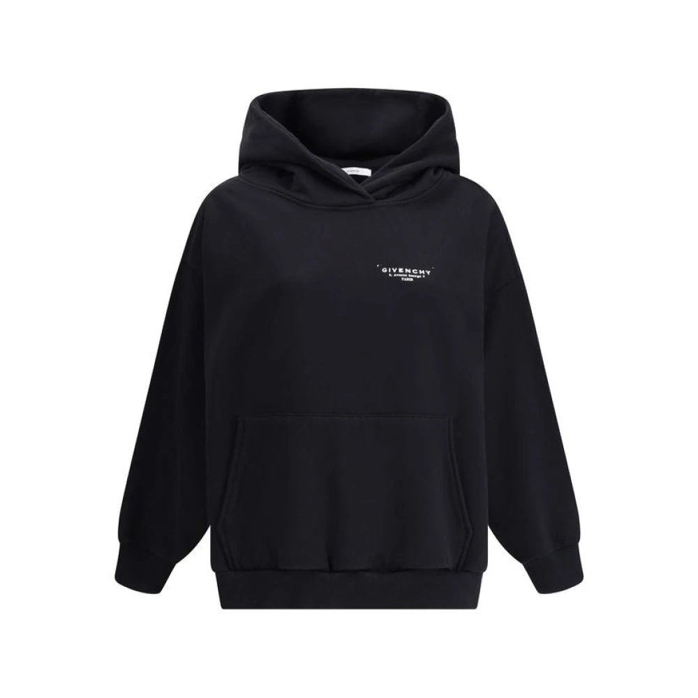 Givenchy Women's Black Hoodies, M, Cotton Hoodie With Printed Logo