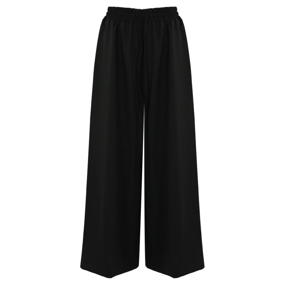 Max Mara Weekend Zwarte wollen wijde pijp broek Black Dames