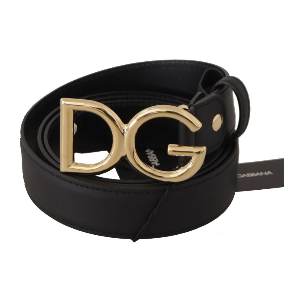 Dolce & Gabbana Luxe Zwart Leren Gegraveerde Riem Black Heren