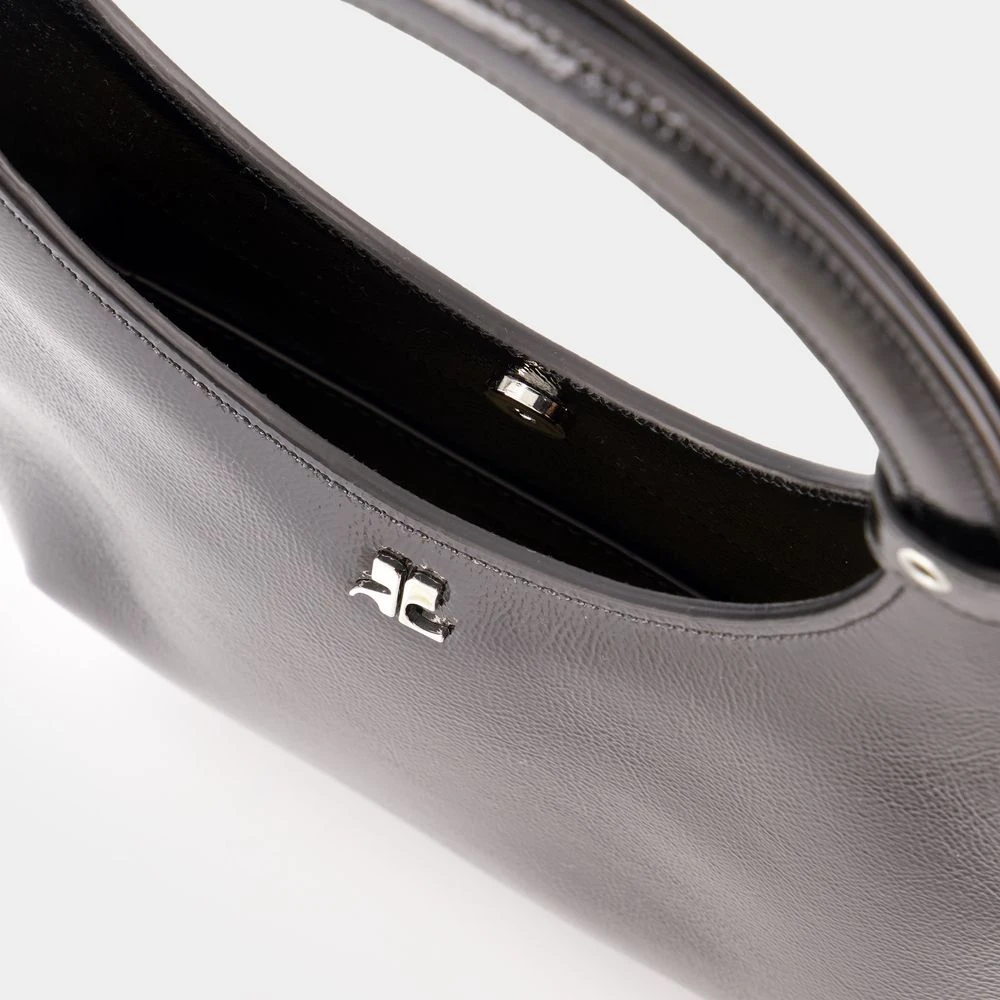 Courrèges Zwarte Leren Tas met Verstelbare Band Black Dames