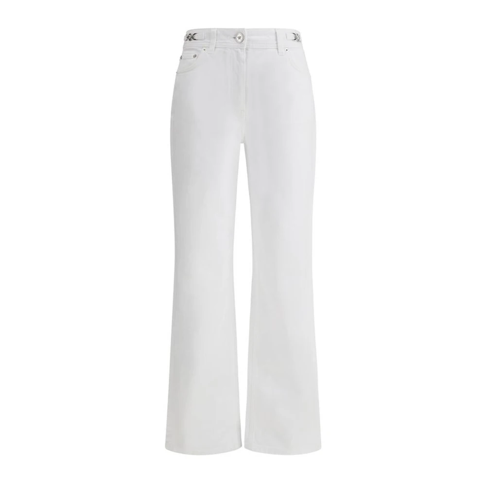 Versace High-Waist Katoenen Jeans met Medusa-details White Dames