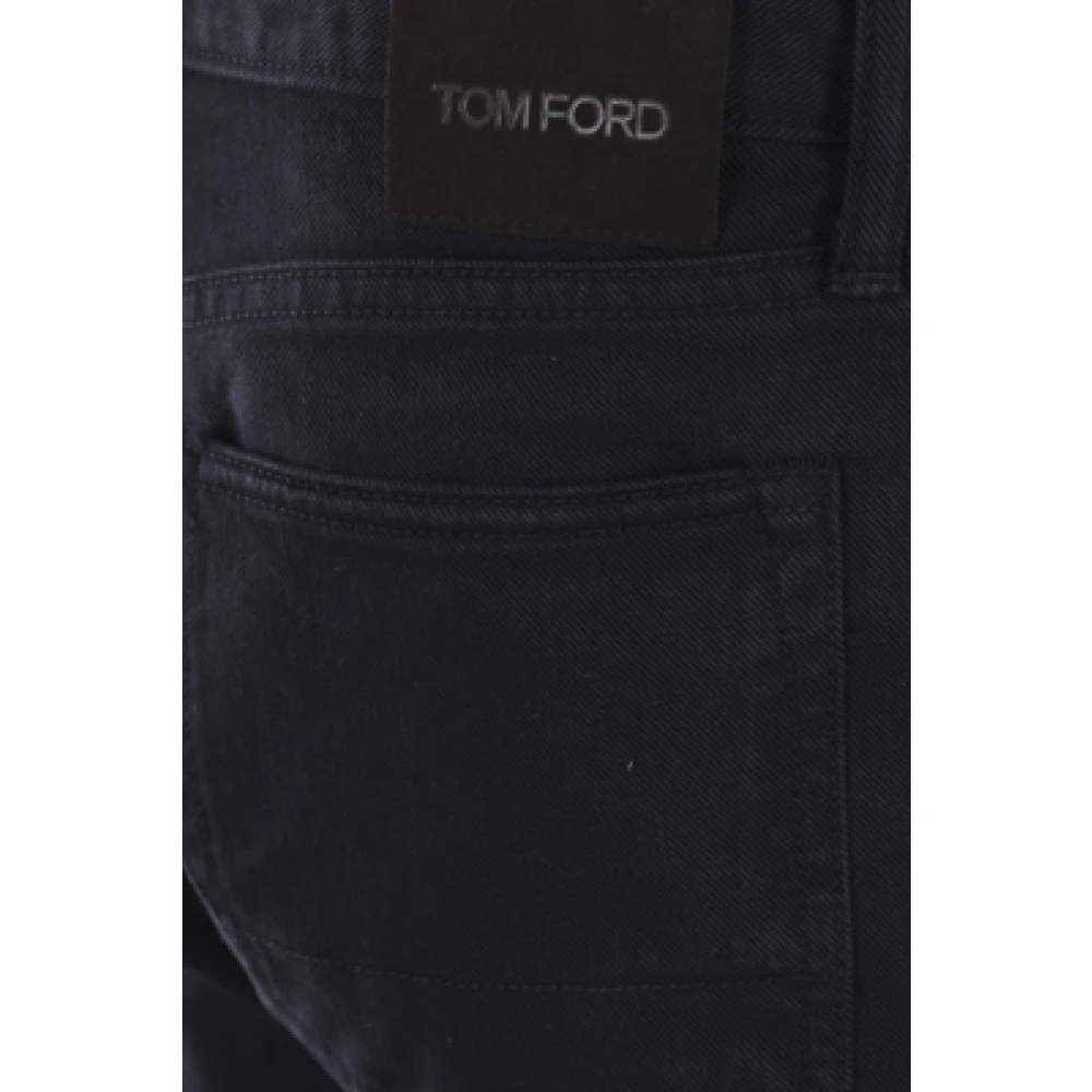 Tom Ford Slim-Fit Navy Katoenen Denim Jeans Blue Heren