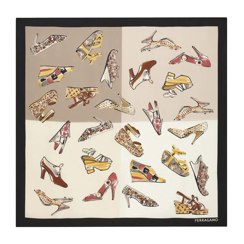 Ferragamo Women's Beige Scarf Made Of Silk - Silk Scarves - One Size - Accessories
