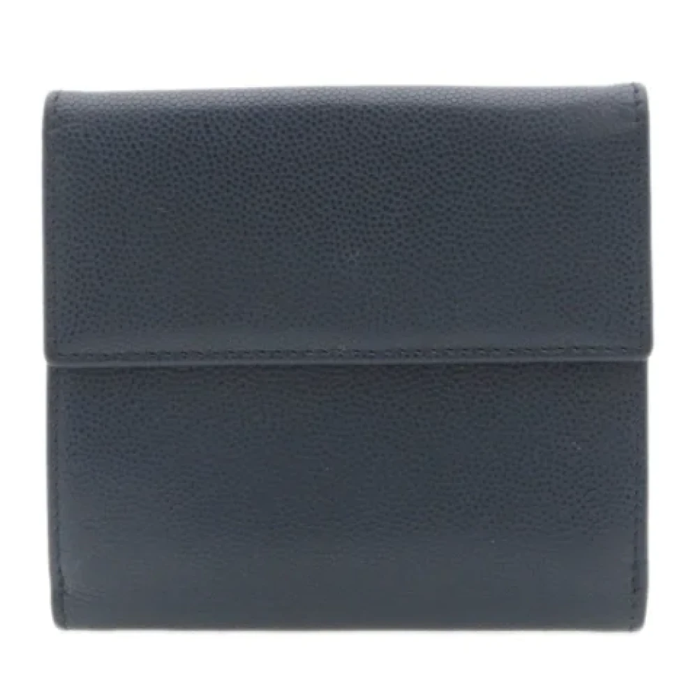 Dior Vintage Pre-owned Leather wallets Blue Dames