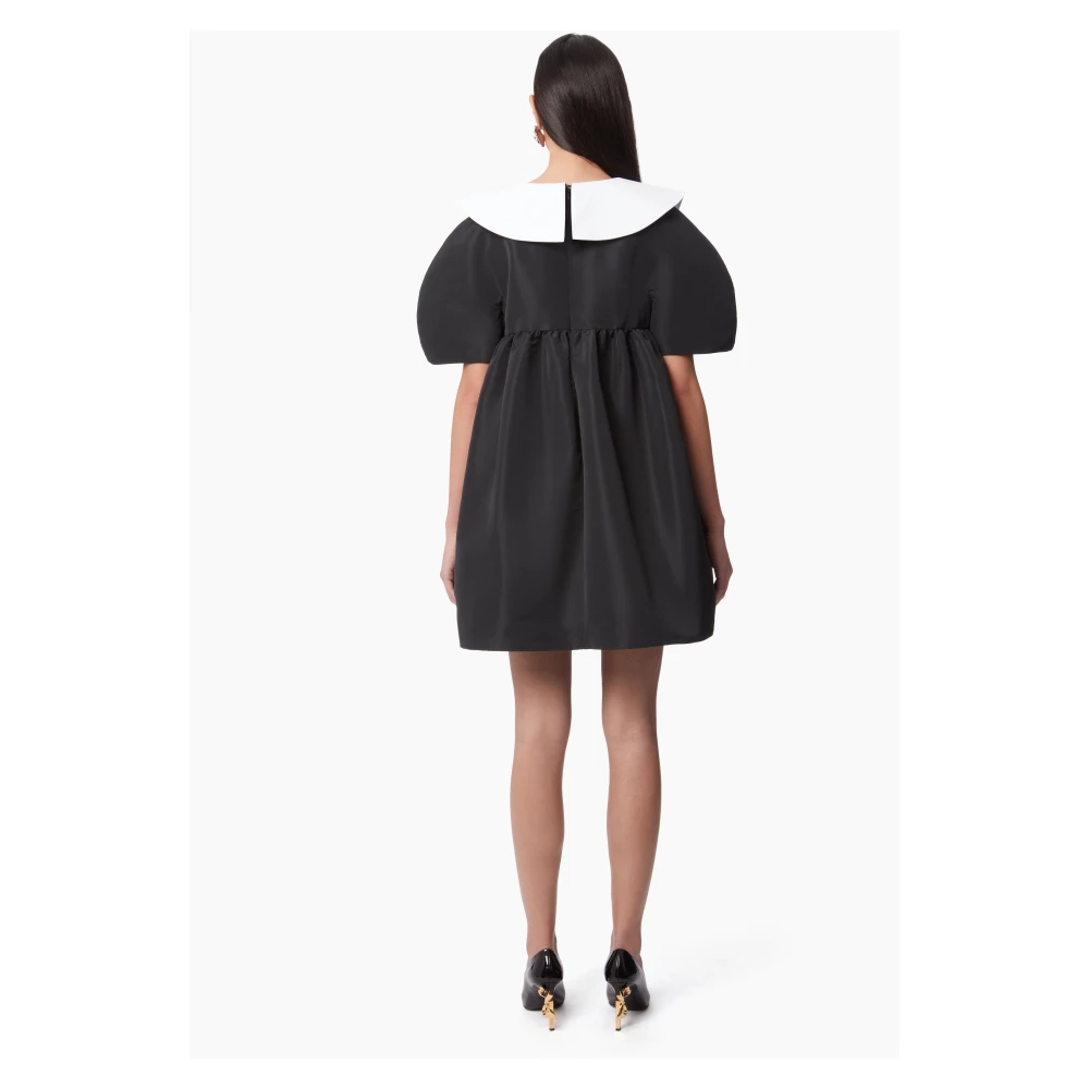 Nina Ricci Zwarte Taffeta Babydoll Jurk Black Dames