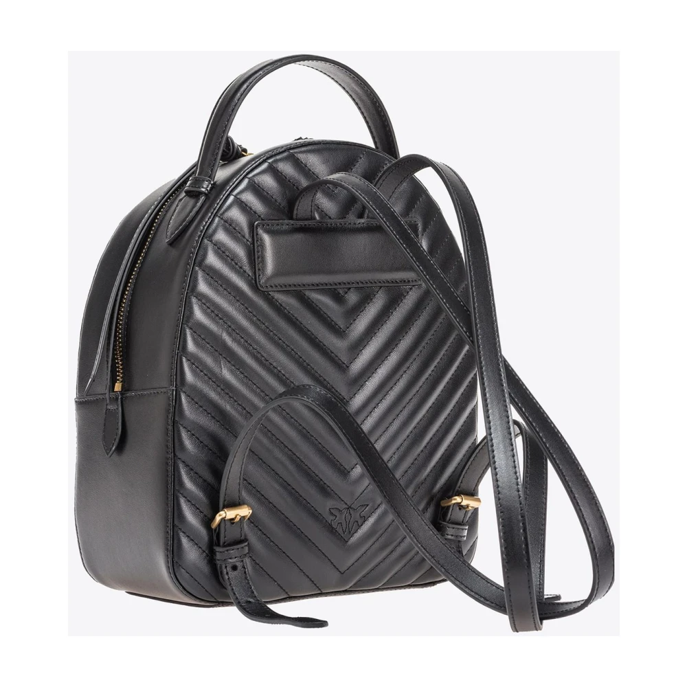 pinko Sheep Nappa Chevron Rugzak Black Dames