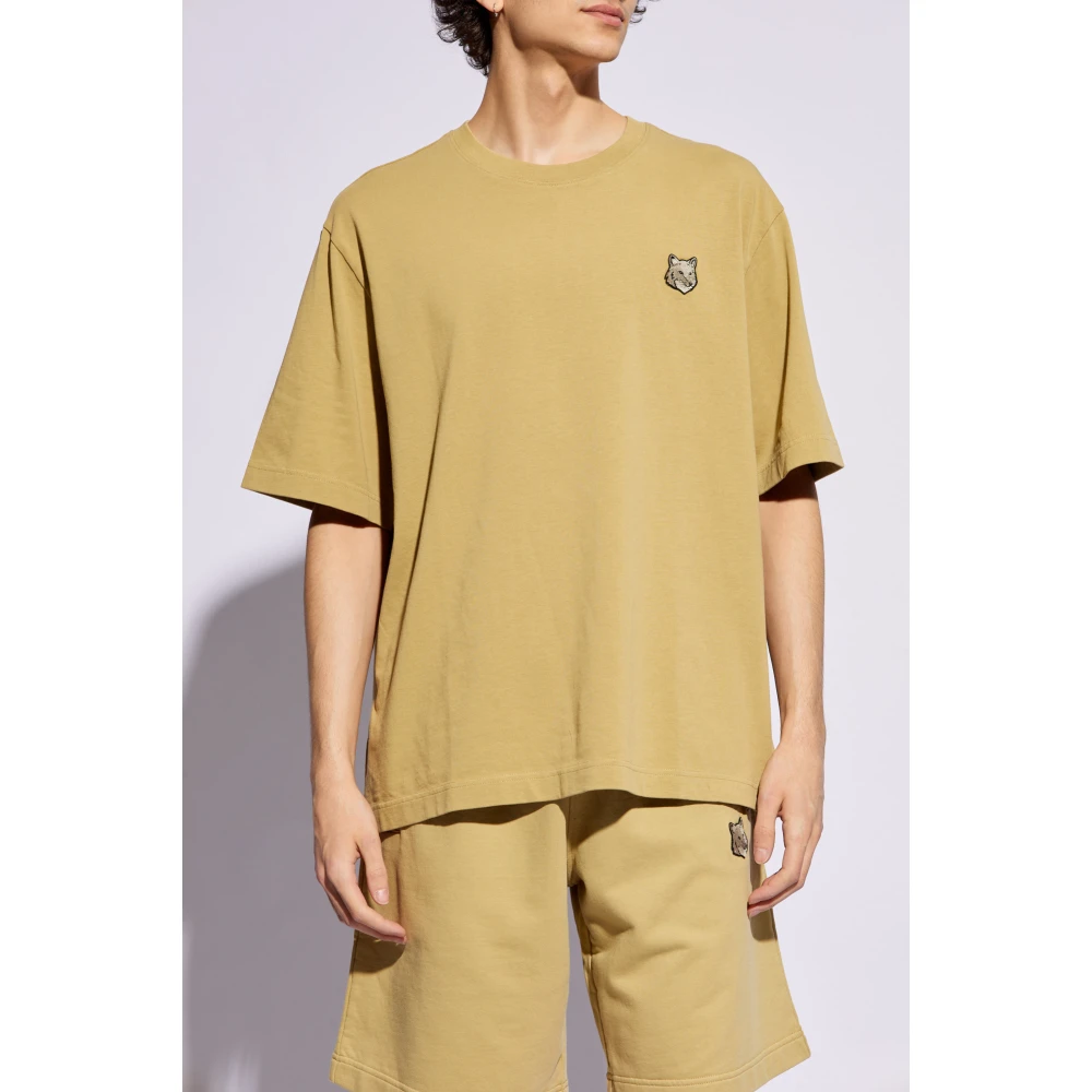 Maison Kitsuné T-shirt met logo Green Heren