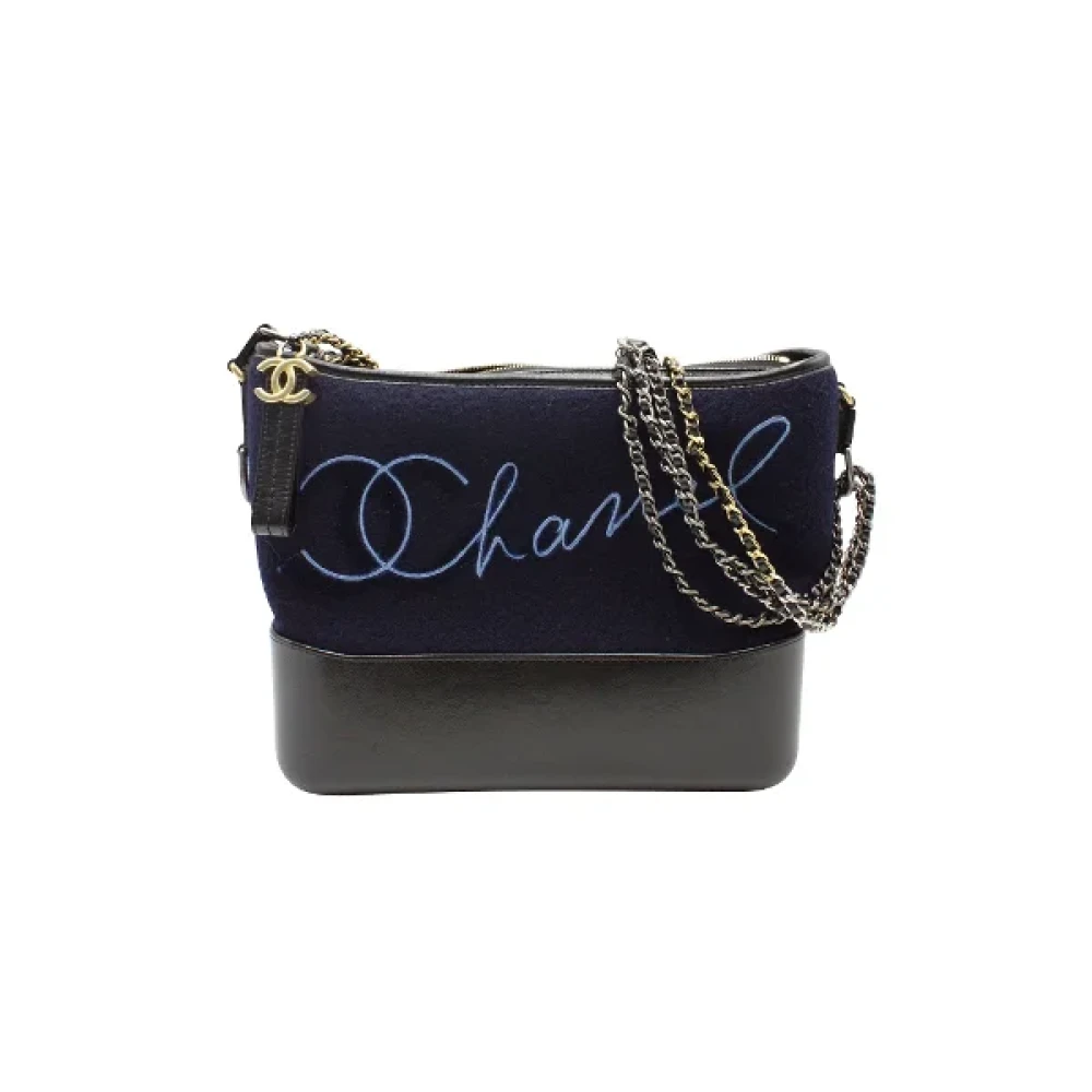 Chanel Vintage Pre-owned Wool crossbody-bags Blue Dames