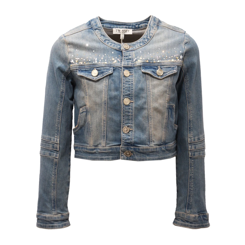 Twinset Girls Blue Light Jackets, 2 Y, Giubbino 01611 Denim Jacket