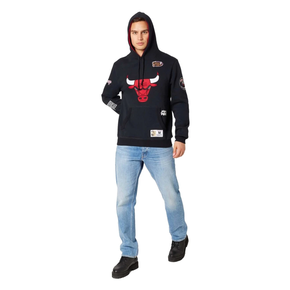 Mitchell & Ness Chicago Bulls NBA All Over Crew Hoodie Black Heren