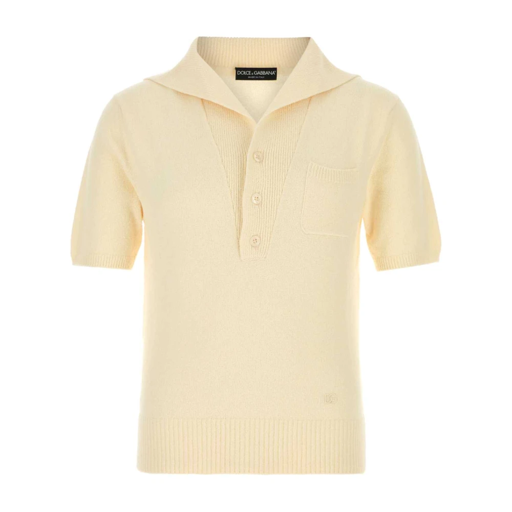 Dolce & Gabbana Men's Yellow Polo Shirts, Xl, Cotton Blend Polo Shirt