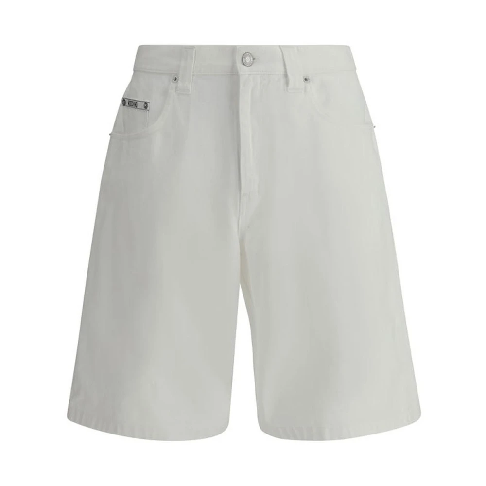 Moschino Baggy Denim Shorts met Vijf-Pocket Design White Heren
