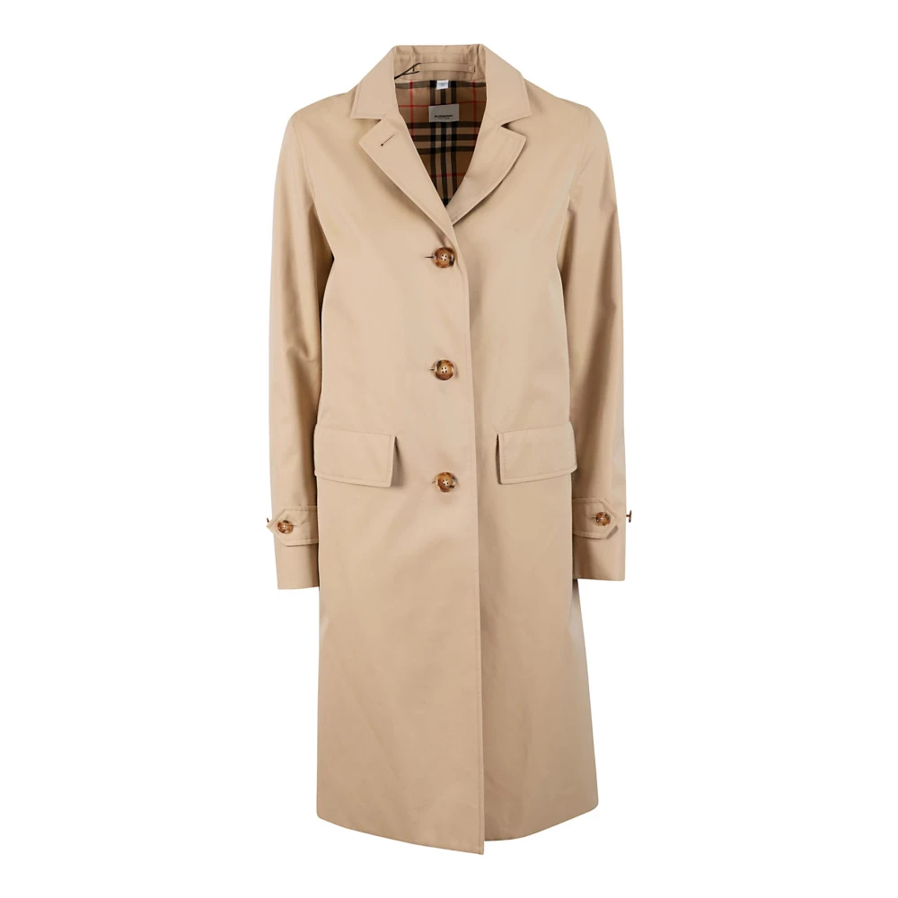 Burberry Single-Breasted Coats Brown Dames