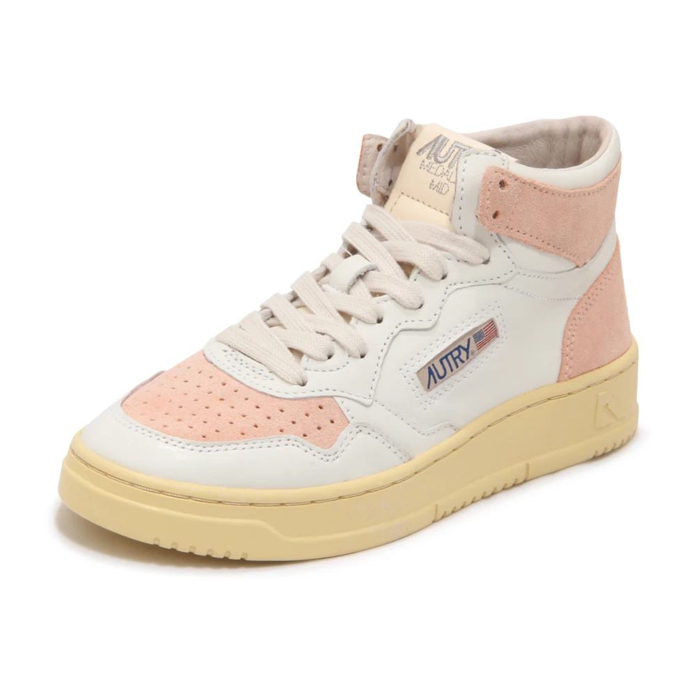 Autry White Sneakers, Female, 4 Uk, Medalist Mid Trainers