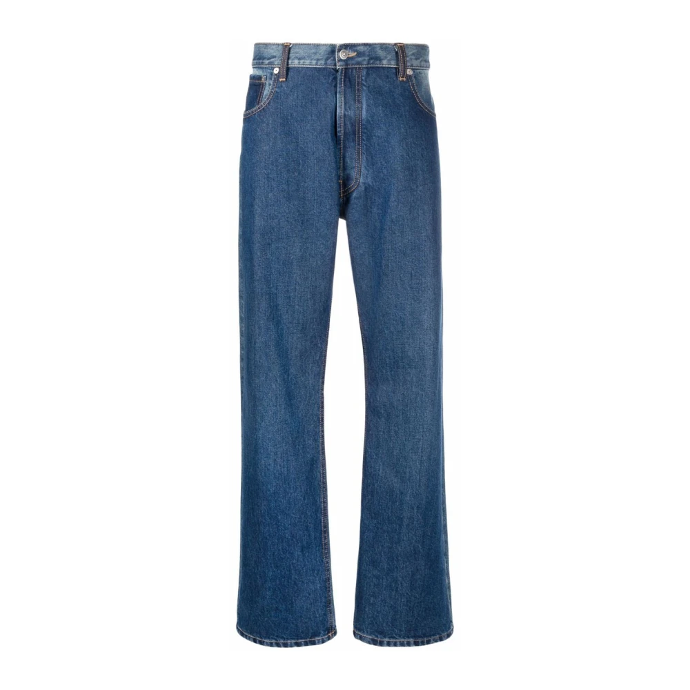 Maison Margiela Blauwe Straight Jeans met 5 Zakken Blue Dames