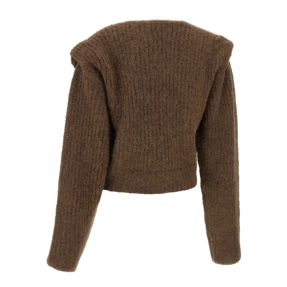 IRO Gedraaide Chocolade Pullover met V-hals Brown Dames