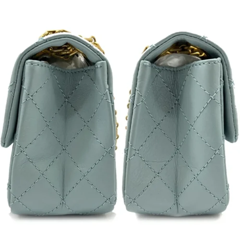 Chanel Vintage Pre-owned Leather chanel-bags Blue Dames