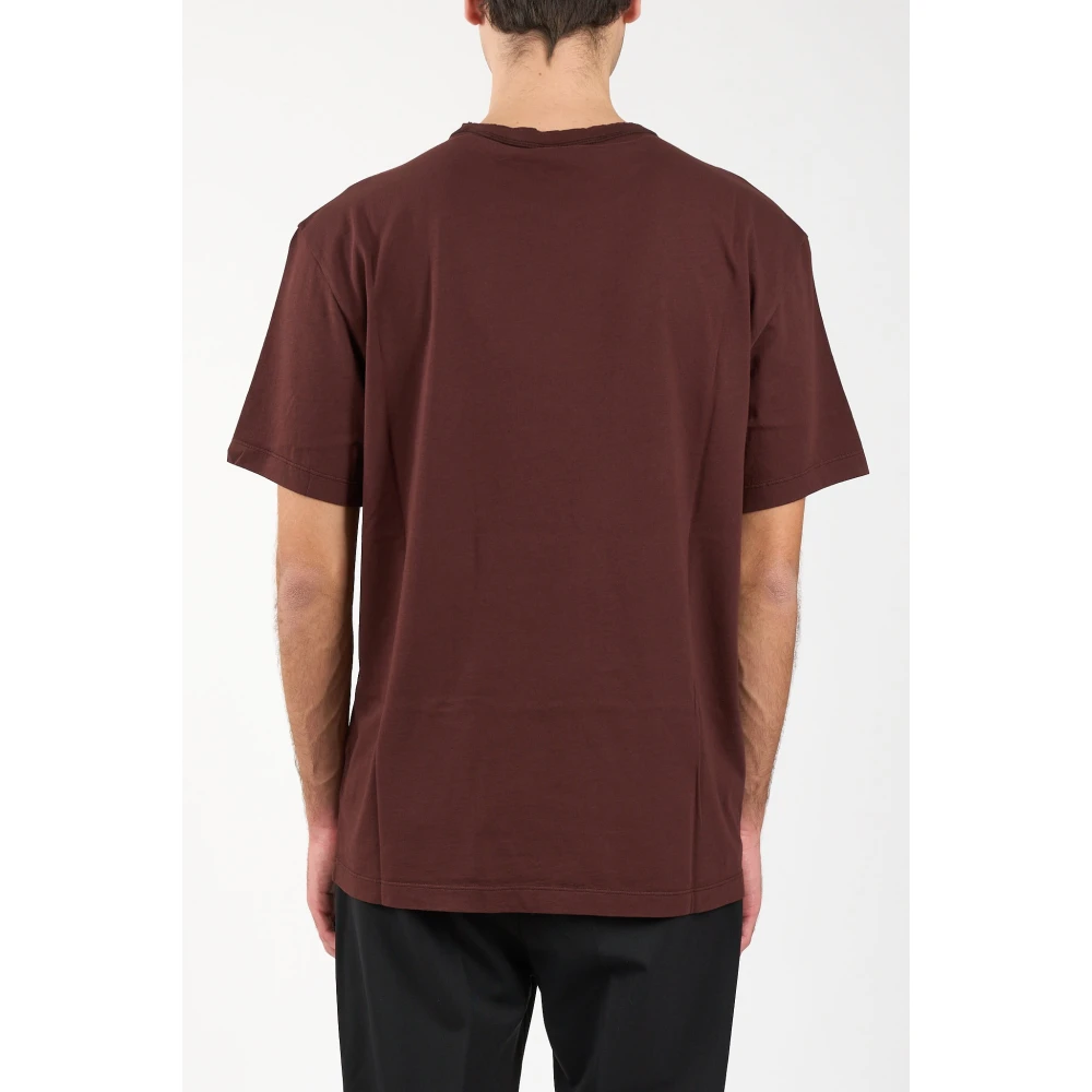 Mauro Grifoni Katoenen T-shirt met Ronde Hals Brown Heren