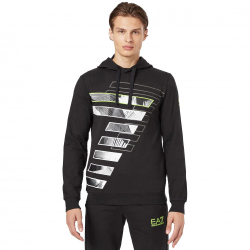 Emporio Armani EA7 Stijlvolle Heren Hoodie Black Heren