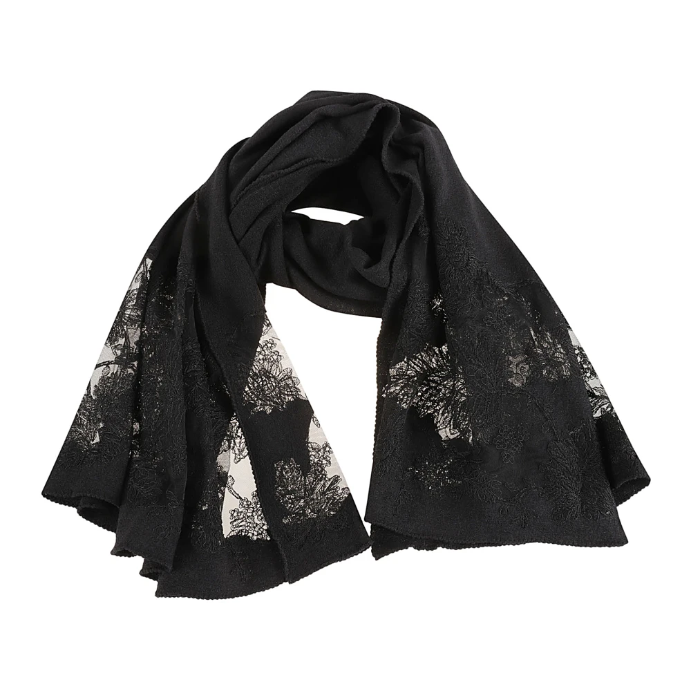 Ermanno Scervino Zwarte Stola Sjaal Black Dames