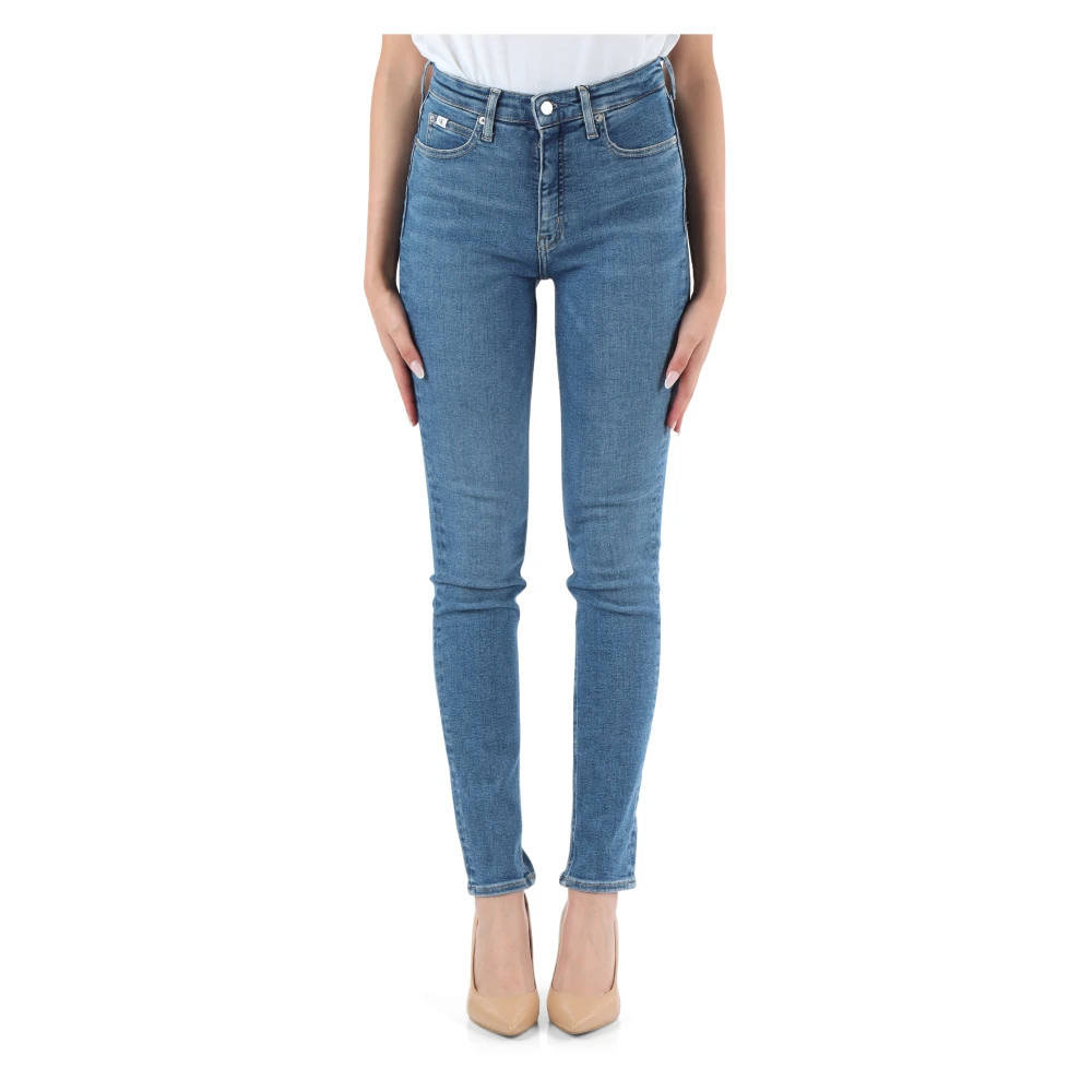 Calvin Klein Jeans High Rise Skinny Jeans Vijf Zakken Blue Dames