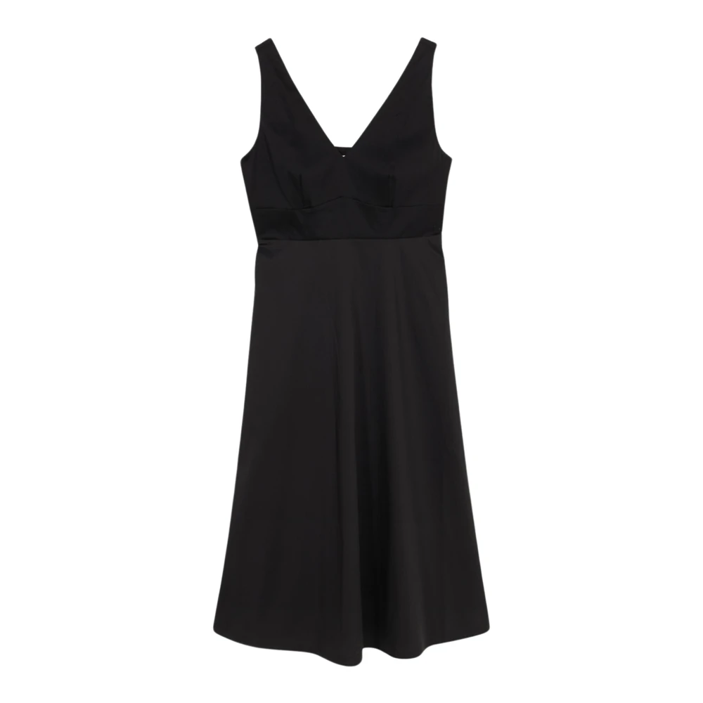 Oltre Midi Jurk in Jersey en Poplin Black Dames