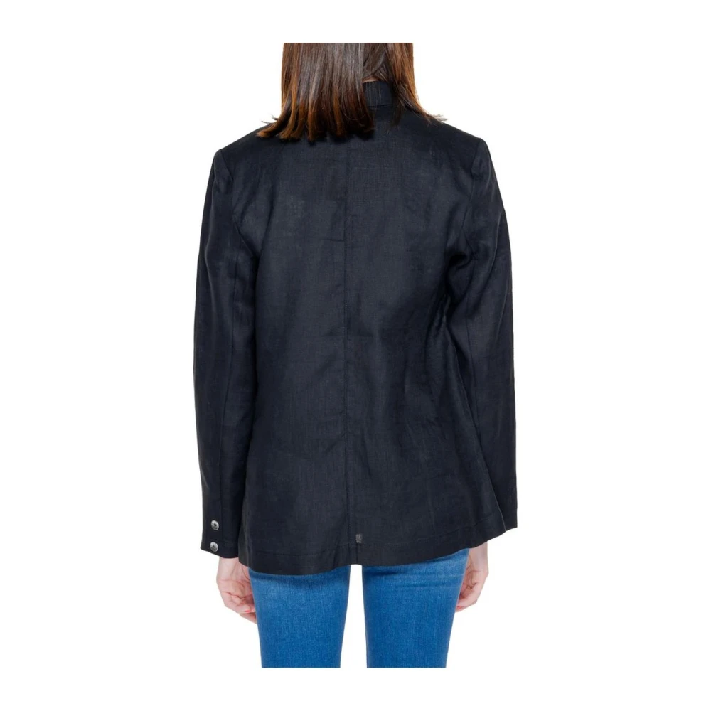 Street One Linnen Blazer Dames Jas Collectie Black Dames